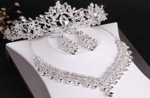 헤드 피스 신부 웨딩 드레스 웨딩 크라운 목걸이와 귀걸이를 판매하는 흰색 크리스탈 상감의 세트 라인 스톤 7794138