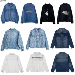 Mens Classic Style Denim Jacket Thin Coat Letter Casual Stylist Womens Overcoat