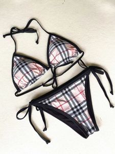 Kvinnors badkläder designer baddräkter sommar baddräkt stripe check mönster set mode bikinis