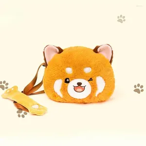 Borse da sera Borsa a tracolla da donna simpatico cartone animato Kawaii Panda rosso Borse e borsette in peluche Designer di lusso Morbido e soffice borsa a tracolla