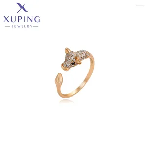 Pierścienie klastra Xuping Biżuteria Wysokiej jakości zwierzęta Pierścień Kobieta z złotem splatyzowanym na imprezę S00092949
