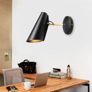 Lampa ścienna Regulowana dioda LED Kreatywne czytanie łóżko łóżka stylne retro e27 światła Fexible Black Gold Home Lighing