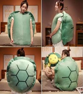 100CM Zabawne duża skorupa żółwia Pluszowa zabawka dla dorosłych może nosić nadziewaną miękką poduszkę poduszkę Kreatywne prezenty dla przyjaciół Kids4327199