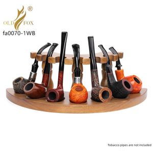 Oldfox Wooden Tobacco Smoking Pipe Stand Arch VII 7パイプ手作りの黒いクルミウッドFA00707593875