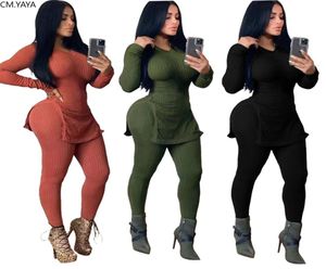 Womens Set Tracksuit O Neck Full Sleeve Top Pants Passar Two Piece Set Sticking Solid Outfits Sporty 80817006899