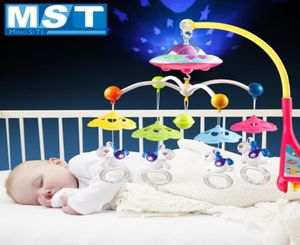 Baby Toys 012 månader Cribs Mobiles Musical Box Bracket Rotating Bell Carousel Projection Pony Plane Baby Rattle Kids Toys LJ23399700