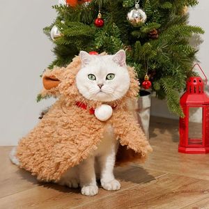 Cat Costumes Reindeer Costume For Dogs Cats Soft Fleece Pet Cape Winter Warm Christmas Cosplay Apparel Party