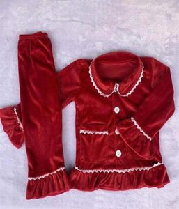 314 years old most fashionable girl pajamas whole children039s wear velvet kids nightgown 2piece retail212K4230652