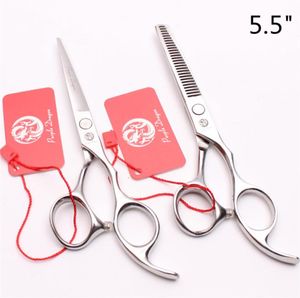 2Pcs 55quot 6quot 65quot 7quot Japan 440C Purple Dragon Silver Hairdressing Shears Cutting Thinning Scissors Human or Pe4549543