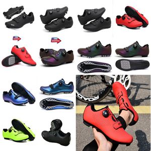 Cykelskor Men Sports Dirt Road Cykelskor Flat Speed ​​Cycling Sneakers Flats Mountain Bicycle Footwear Unisex Boys Redd Blue Greenn Gai