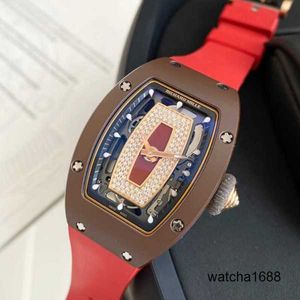 ブランドウォッチグレステストリストウォッチRM腕時計RM07-01女性シリーズRM0701ローズゴールドコーヒーセラミックレッドリップファッションレジャービジネス