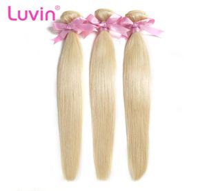 Luvin Brazilian Remyストレートヘア1pc 613ブロンドヘアバンドル100人間の髪織り束7103935