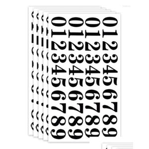 Gift Wrap Sheets Small Black Adhesive Stickers 200 Pcs Number Decals For Mailbox Signs Locker Windows Doors Wholegift Giftgift182166 Dhgda