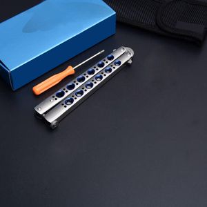 Theone BM42 Balisong Trainer Нож со свободным ходом, лезвие с синим отверстием 440 для BM40 BM41 BM42s BM43 BM46 BM47 BM49 Тактические инструменты EDC