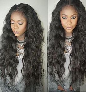 Mhazel Long Crided Curly Synthetic Hair Front Wig Blackbrownblonde Baby Hair Middle Part Stock4336664399004