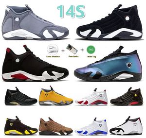 14 14S Męskie buty do koszykówki Flint szary list miłosny czarny biały hodowla odwrotna Ferrar DMP Red Hyper Royal Winterized Men Treners Sports Sneakers 40-47