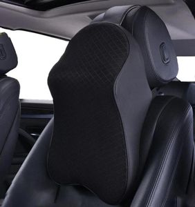 車の枕オートネックは、ブラックPUレザーとメモリフォームカーズシートヘッドレスト5982322で首の疲労を緩和するための枕のクッションをサポートします5982322