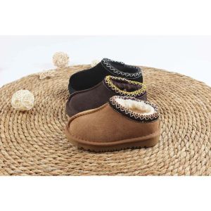 Pantofole Tasman Ii per bambini Pantofole Tazz per bambini Ciabatte in pelliccia Chesut Pelle di pecora Shearling Classic Ultra Mini Boot Ciabatte invernali Slip-on in lana Uglis