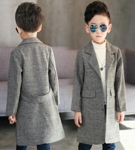 어린이 039S Long Suit Plaid Coat Spring Fall Boys British Lattice Overcoat 십대 어린이 잘 생긴 바람막이 어린이 아우터 WEA4869718