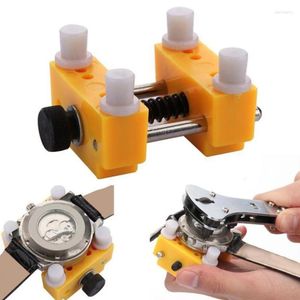 Professional Hand Tool Sets Adjustable 4 Pins Clamp Fixing Watch Back Case Cover Opener Scratching Strong Plastic Base