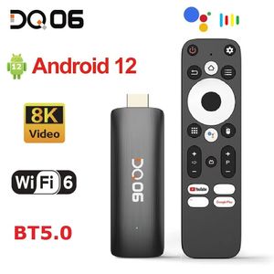 DQ06 ATV Mini TV Stick Android12 Allwinner H618 Quad Core Cortex A53 Support 8K Video 4K Wifi6 BT Voice Remote Smart TV Box 240221