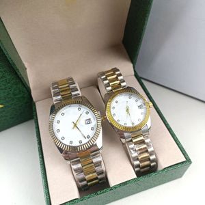 Paar-Uhr, automatisches Quarzwerk, Freizeituhr, Edelstahlarmband, Herren 40, Damen, 32 mm, Paar-Zifferblatt, wasserdichte Uhr, Geburtstagsgeschenk, Montres de Luxe mit Box