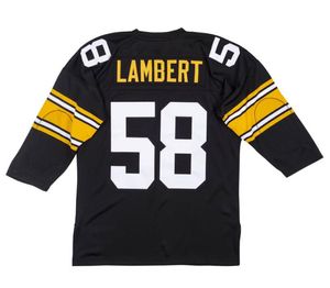 Maglia da calcio cucita 58 Jack Lambert 1975 maglia bianca retrò Maglie da rugby Uomo Donna e Gioventù S-6XL