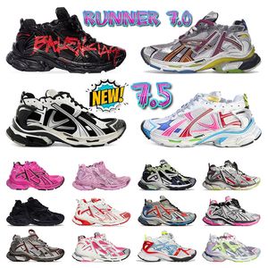 Original Luxusmarke Track Runner 7.0 7.5 Herren-Kleiderschuhe, ganz in Schwarz, Graffiti, Weiß, Silber, Rosa, Orang, mehrfarbig, Designer-Loafer, Herren- und Damen-Turnschuhe