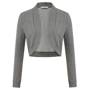 Kate Kasin Cappotto corto da donna basic a maniche lunghe aperto sul davanti Top corto 2020 Giacca femminile in cotone Bolero Coprispalle per abbigliamento casual