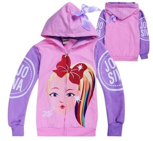 Jojo Siwa Roupas Crianças Zipper Hoodies Primavera e Outono 412t Crianças Meninas Hoodies Casaco Casaco 110150cm Crianças Roupas de grife Girls1929123