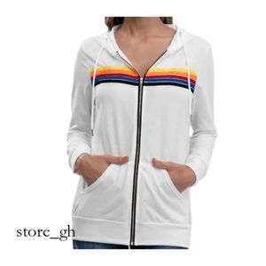 Hoodies للنساء من النوعية للنساء أزياء أزياء هوديي شريط قوس قزح كبير الحجم