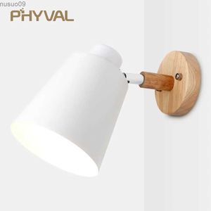 Wall Lamp wooden wall lights bedside wall lamp wall sconce modern wall light for bedroom Nordic macaroon 6 color steering head E27 85-285V