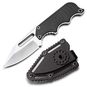 1.9 Inch Pocket EDC Small Fixed Blade Knives Mini Neck Knife Satin Plain Blade G10 Handle Full Tang Belt Knife With Tactical Knife Sheath NB1002-CP 535 7550 1660