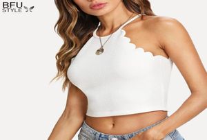 Sexy Halter Crop Top Frauen Sommer Fitness Dünne Enge Bustier Crop Top T Shirt Bauch Casual Dance Tops Weste Tank tops1844089