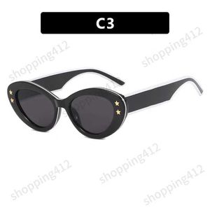 2024 New Men's and Women's Sunglasses Designer Logo Same Style Glasses Classic Cat Eye Narrow Frame Butterfly Glasses with Box GK0F