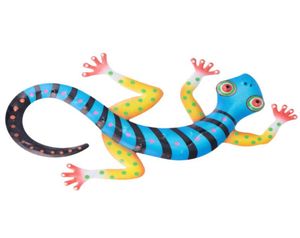 Wall Stickers Wrought Iron Gecko Decoration Metal Lizard Pendant Ornament For Home Garden7134956