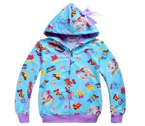Jojo Siwa Cloths Kids Zipper Hoodies Spring and Autumn 312t Kids Girls Hoodies Coat Jacket 110150cm Kids Designer Girls7072679