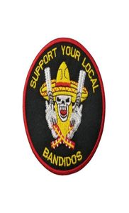 Pojęcia szycia Wspieraj lokalne haft bandidos żelazko na łatach do motocyklowej kurtki odzieży niestandardowa Patch7065617