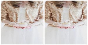 Bling Bling Sequins Long Sleeve Rose Gold Sequined Bridal Jackets Shrug Formal High Quality Wedding Coats Boleros Wedding Accessor7904763