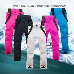 Calça calça de snowboard neve esportes de neve de inverno masculino de esqui masculino à prova d'água que mantém calças de esqui alpinas para mulheres calças de neve