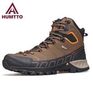 Outdoor Shoes Sandals HUMTTO Leather Hiking Boots Luxury Designer Waterproof Outdoor Shoes for Men Climbing Trekking Sneakers Mens Safety Ankle Boots YQ240301