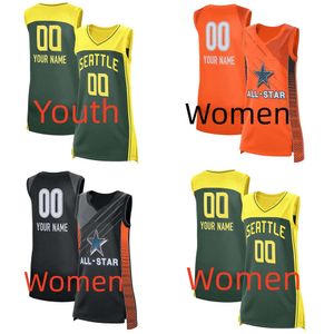 2023 All-Star Women Basketball Seattle Storm maglie 5 Gabby Williams 12 Dulcy Fankam Mendjiadeu 21 Mercedes Russell 8 Joyner Holmes 6 Jade Melbourne 22 Yvonne Turner