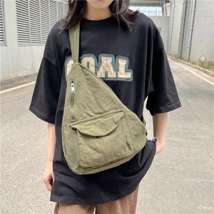 Waist Bags Japanese Ins Fashion Cross-Border Women's Bag Idle Style Large Capacity Canvas Chest Men's And Schoolbags