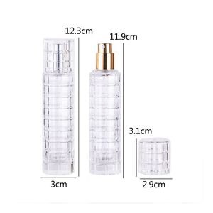 Bottiglia di profumo spray portatile vuota da 30 ml Bottiglia di vetro cosmetica spray rotonda in vetro trasparente con spray