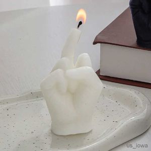 Ljus Creative Midning Finger Shape Gesture Scented Candle Nisch Fun knäppa små gåvor Heminredning Birthday Present