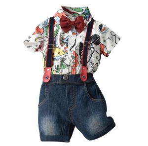 baby romper pant 2020 New Summer Cartoon Shirt Suspenders toddler boy clothes christmas outfit boy party dress kids clothes3932512