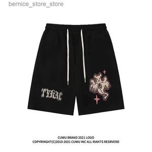 Men's Shorts Japan Fashion Men Shorts Summer Grey Basketball Shorts Harajuku High Street Men Clothing Print Big Sweatpants New S-6XL Q240305