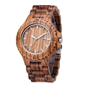 - Orologi con quadrante grande da uomo Orologio da polso in bambù Orologio da polso sottile di design Orologio da polso economico al quarzo semplice in legno retrò309l