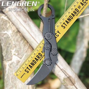 Outdoor Mechanical Multifunctional Survival Body Small Straight Knife Folding High Hard Self-Defense Portable Claw 150695