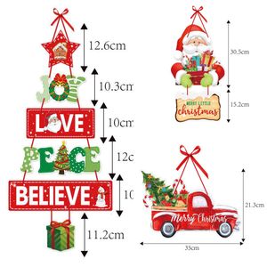 Nova faixa de porta de papel 2024 decorações feliz natal papai noel boneco de neve pendurado bandeiras natal decoração para casa noel navidad natal